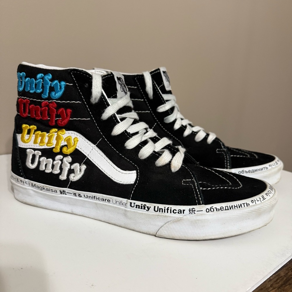 Vans SK8 Hi, Radical Positivity Unify Black Rainbow LGBTQ Men’s 8.5/Women’s 10